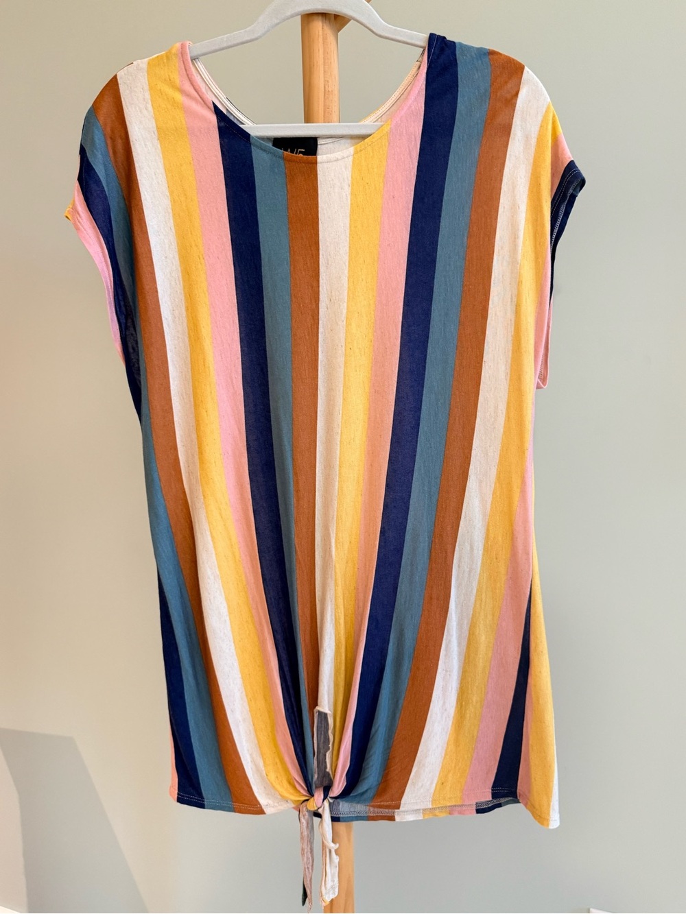 Women’s size XL W5 Striped Top in Blue, Orange, Cream NWOT